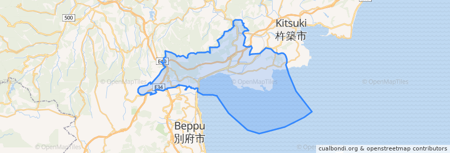 Mapa de ubicacion de Hayami County.