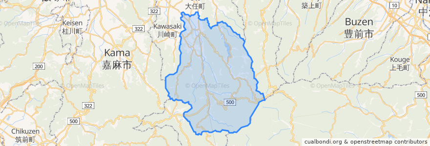 Mapa de ubicacion de 添田町.