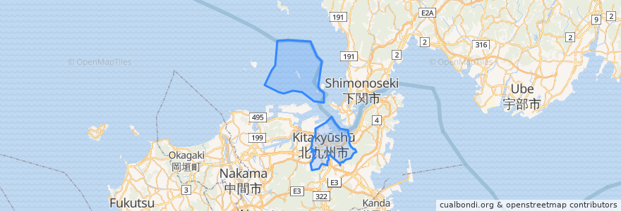 Mapa de ubicacion de 小仓北区.