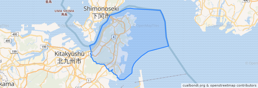 Mapa de ubicacion de 모지 구.