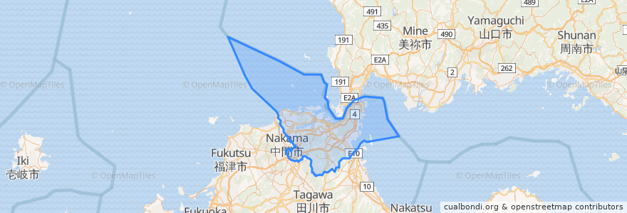 Mapa de ubicacion de Kitakyushu.