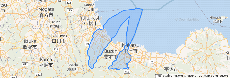 Mapa de ubicacion de Chikujo County.