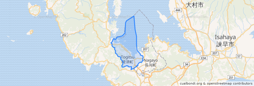 Mapa de ubicacion de Togitsu.