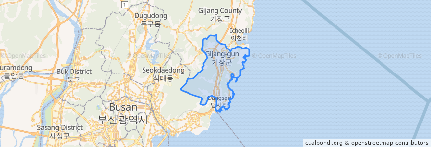 Mapa de ubicacion de 機張邑.