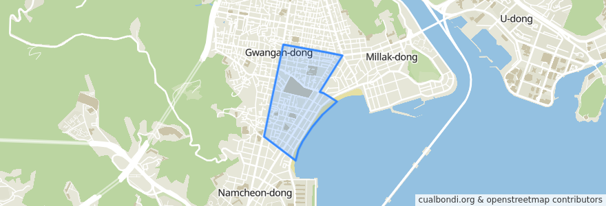 Mapa de ubicacion de Gwangan 2(i)-dong.