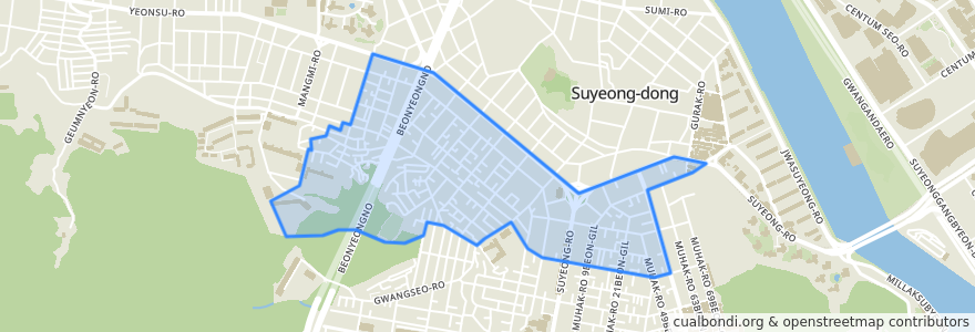 Mapa de ubicacion de Gwangan 3(sam)-dong.