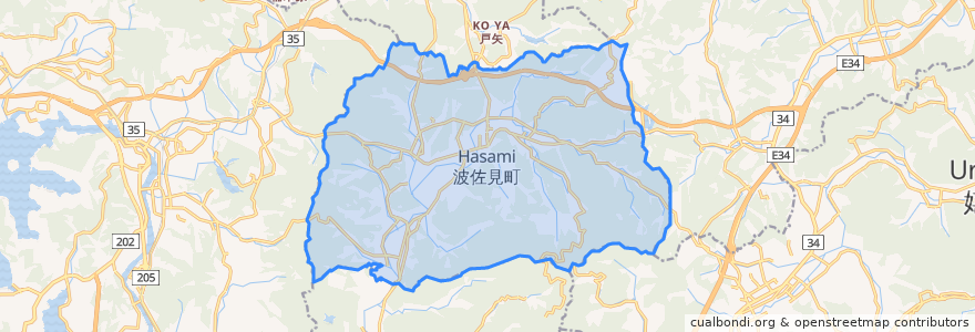Mapa de ubicacion de 波佐见町.