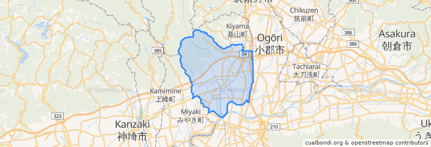 Mapa de ubicacion de Tosu.