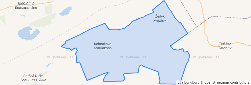 Mapa de ubicacion de Жерлыкский сельсовет.