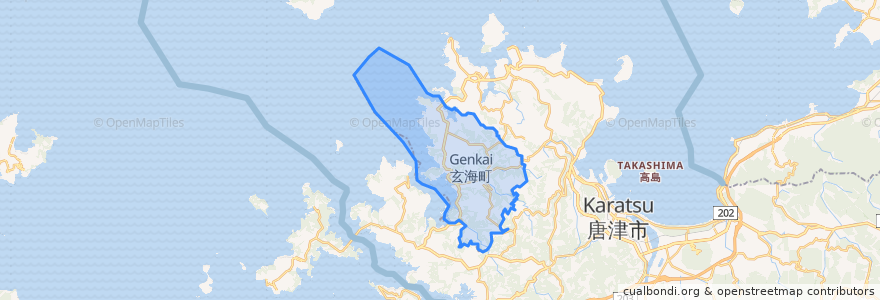 Mapa de ubicacion de Higashi-Matsuura County.