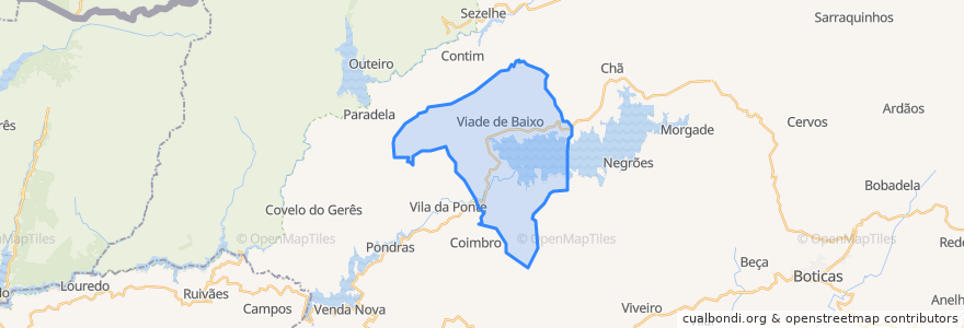 Mapa de ubicacion de Viade de Baixo e Fervidelas.