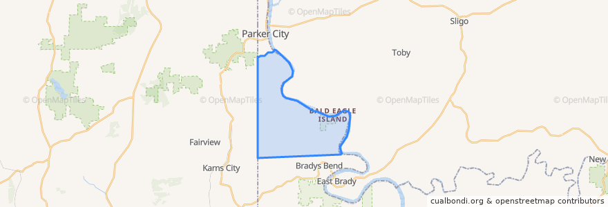 Mapa de ubicacion de Perry Township.