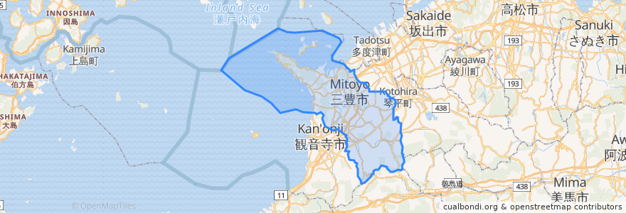 Mapa de ubicacion de Mitoyo.