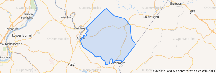 Mapa de ubicacion de Kiskiminetas Township.