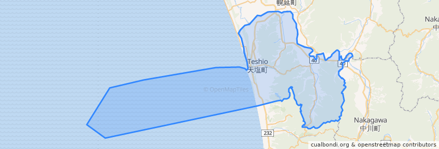 Mapa de ubicacion de Teshio.