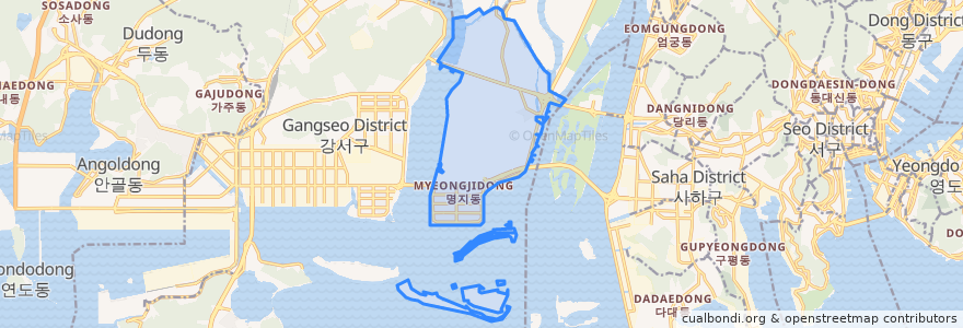 Mapa de ubicacion de Myeongji-dong.