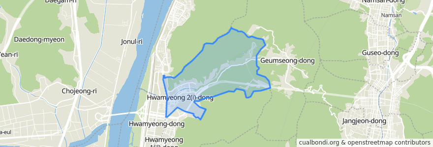 Mapa de ubicacion de Hwamyeong 2(i)-dong.