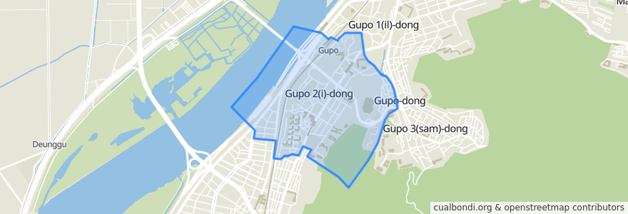 Mapa de ubicacion de 亀浦2洞.