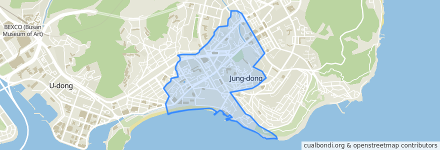 Mapa de ubicacion de Jung 1(il)-dong.