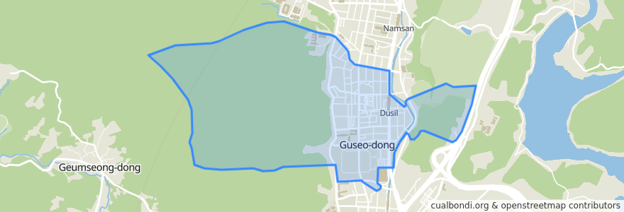Mapa de ubicacion de 구서2동.