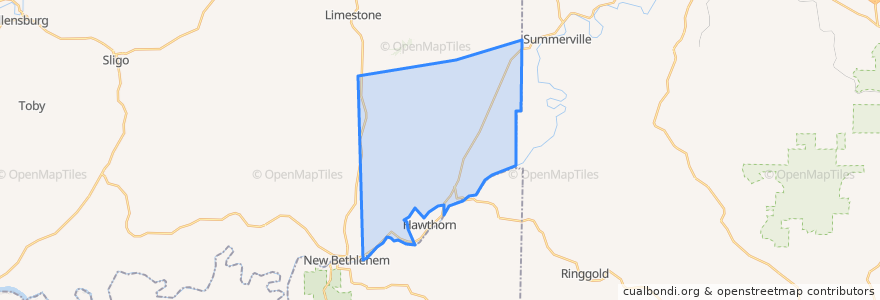 Mapa de ubicacion de Redbank Township.
