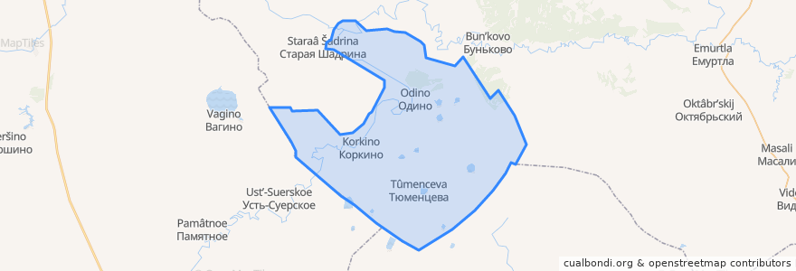 Mapa de ubicacion de Коркинское сельское поселение.