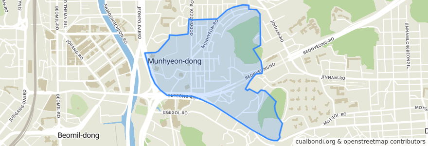Mapa de ubicacion de Munhyeon 3(sam)-dong.
