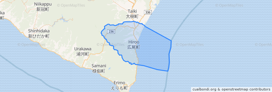Mapa de ubicacion de 廣尾町.