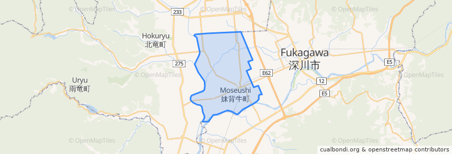 Mapa de ubicacion de Moseushi.