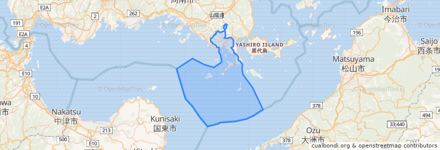 Mapa de ubicacion de Kumage County.
