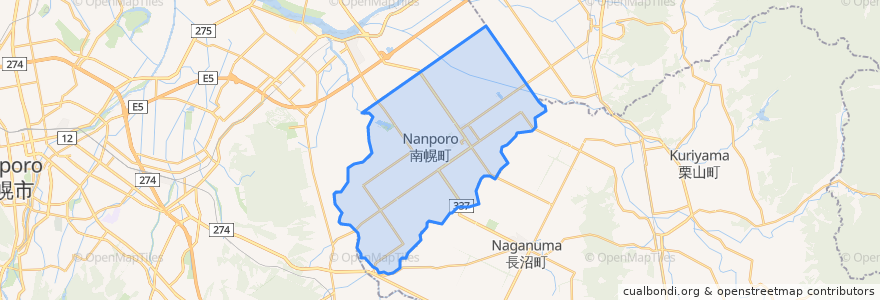 Mapa de ubicacion de 南幌町.