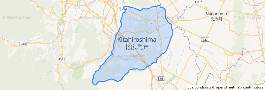 Mapa de ubicacion de 北廣島市.