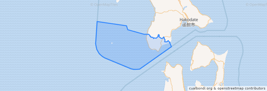 Mapa de ubicacion de Matsumae County.