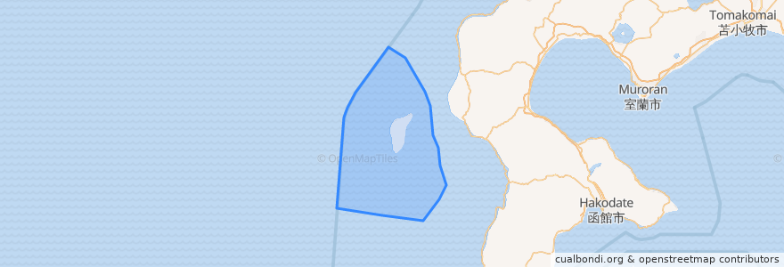 Mapa de ubicacion de 奧尻町.