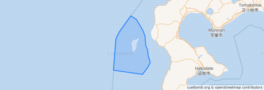 Mapa de ubicacion de 奥尻郡.