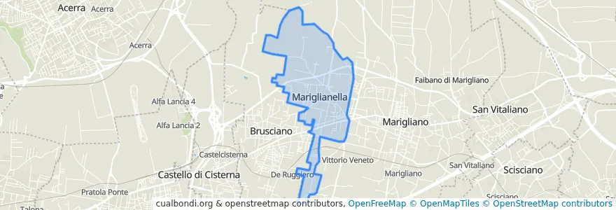 Mapa de ubicacion de Mariglianella.