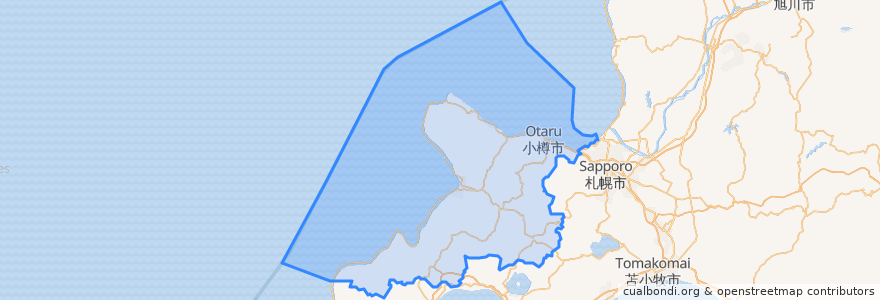 Mapa de ubicacion de Sottoprefettura di Shiribeshi.
