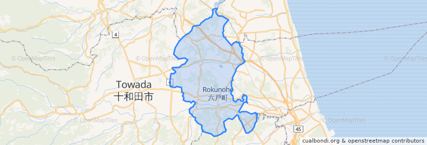 Mapa de ubicacion de Rokunohe.