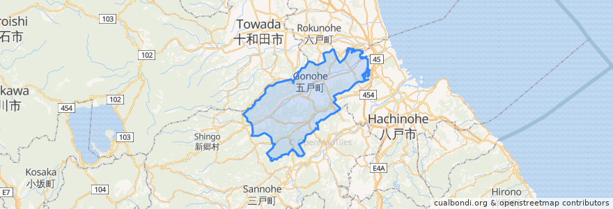 Mapa de ubicacion de Gonohe.