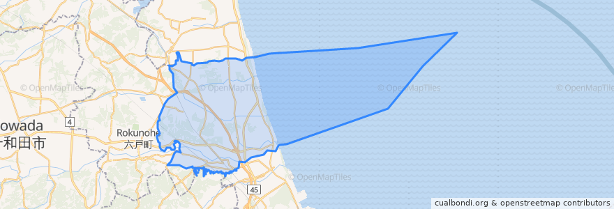 Mapa de ubicacion de 奧入瀨町.