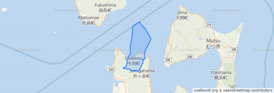 Mapa de ubicacion de 今别町.