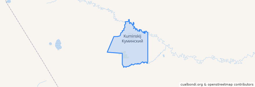 Mapa de ubicacion de городское поселение Куминский.