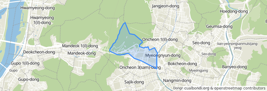 Mapa de ubicacion de Oncheon 2(i)-dong.