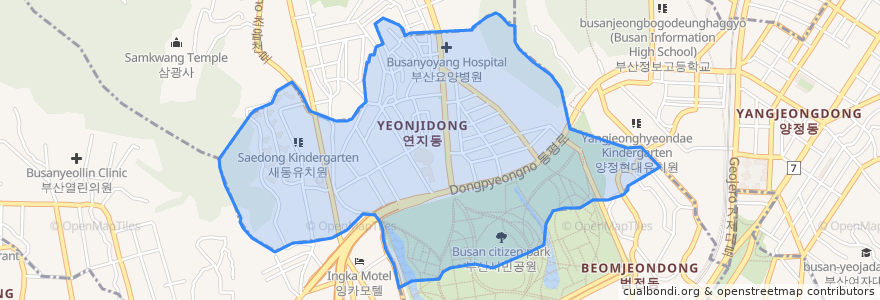 Mapa de ubicacion de Yeonji-dong.