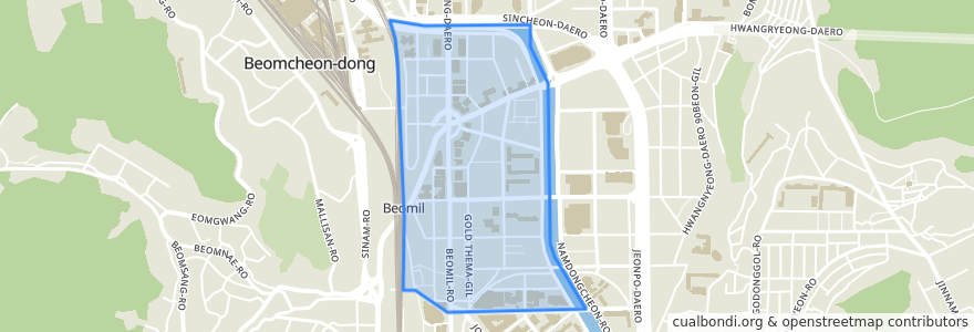 Mapa de ubicacion de Beomcheon 1(il)-dong.