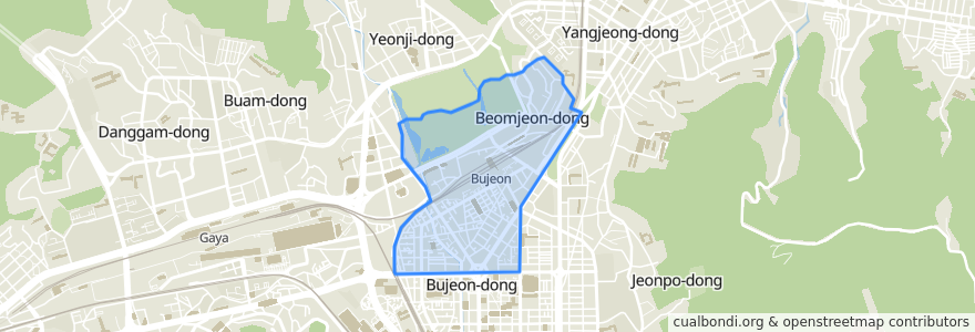 Mapa de ubicacion de Bujeon 1-dong.