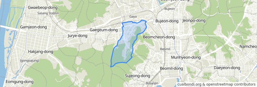 Mapa de ubicacion de Gaya 1(il)-dong.