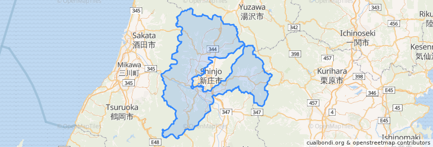 Mapa de ubicacion de Mogami County.