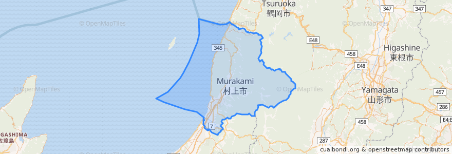 Mapa de ubicacion de Murakami.