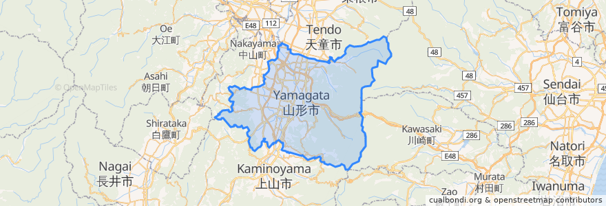 Mapa de ubicacion de Yamagata.